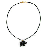 Kette, kleiner Elefant, schwarz-goldfarben