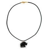 Kette, kleiner Elefant, schwarz-goldfarben