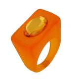 Ring, Vollplastik, orange-transparent