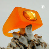 Ring, Vollplastik, orange-transparent