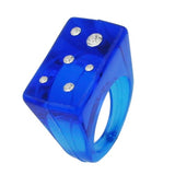 Ring, Vollplastik, blau-transparent