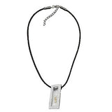 Kette Kordelkette mit 43x18mm Anhänger Metall Netz mit Perlen 45cm