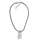 Kette Kordelkette mit 43x18mm Anhänger Metall Netz mit Perlen 45cm