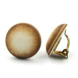 Clip, rund, elfenbein-braun matt