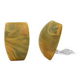 Clip Ohrring 27x17mm Trapez khaki-marmoriert matt Kunststoff-Bouton