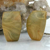 Clip Ohrring 27x17mm Trapez khaki-marmoriert matt Kunststoff-Bouton