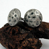 Stecker, rund, altsilber, gehämmert