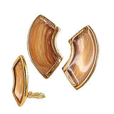 Clip, braun-orange-goldfarben, Email