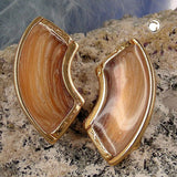 Clip, braun-orange-goldfarben, Email