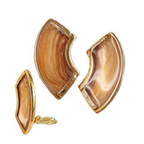 Clip, braun-orange-goldfarben, Email
