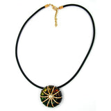 Kette, Blume peacock grün-braun