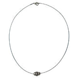 Kette Drahtkette Facettenrad altsilberfarbene Kunststoffperlen 40cm