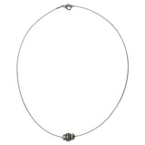 Kette Drahtkette Facettenrad altsilberfarbene Kunststoffperlen 40cm