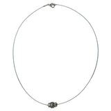 Kette Drahtkette Facettenrad altsilberfarbene Kunststoffperlen 40cm