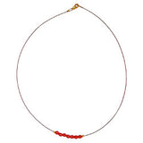 Kette Drahtkette mit facettierten Glasperlen rot 40cm