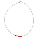 Kette Drahtkette mit facettierten Glasperlen rot 40cm