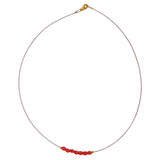 Kette Drahtkette mit facettierten Glasperlen rot 40cm
