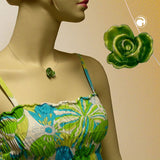 Kette, Blüte grün, Nylon transparent