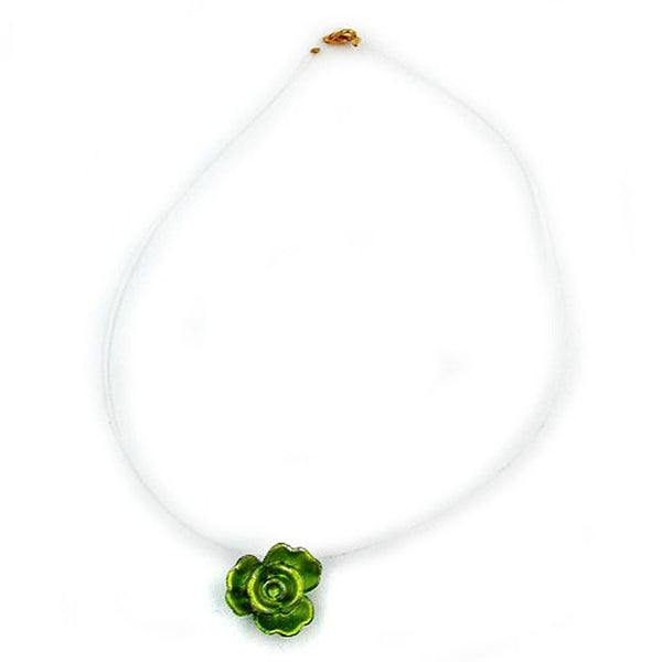 Kette, Blüte grün, Nylon transparent