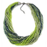 Kette, Rocaille-Glas oliv-blutsteinfarben