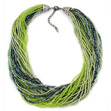 Kette, Rocaille-Glas oliv-blutsteinfarben