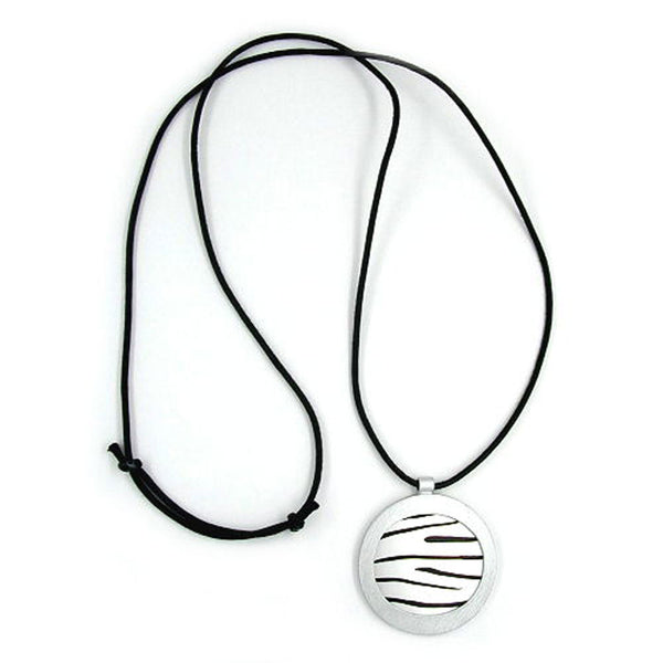 Kette, Scheibe silber-schwarz