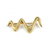 Brosche, Welle goldfarbig