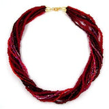 Kette, Rocaille-Glas weinrot