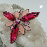 Brosche, Glasstein pink-rosé