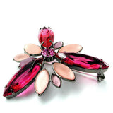 Brosche, Glasstein pink-rosé