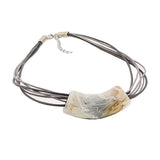 Kette, Rohr flach-gebogen, grau-beige