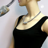 Kette, Rohr flach-gebogen, grau-beige