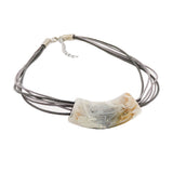 Kette, Rohr flach-gebogen, grau-beige