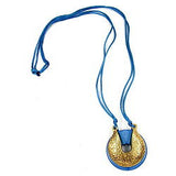 Kette, Amulett-Hufeisen, hellblau