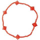 Kette, Gummi, Viereckperle rot
