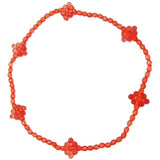 Kette, Gummi, Viereckperle rot