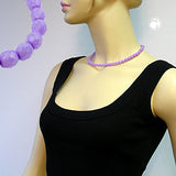 Kette, 42cm, Glasperle flieder-satin