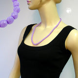 Kette 8mm Glasperlenkette flieder-satin facettiert 60cm