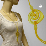 Kette, Schnecke, gelb-transparent