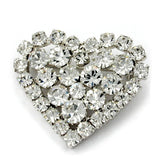 Brosche, Herz Strass-kristal, versilbert