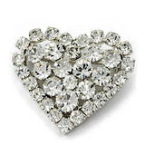 Brosche, Herz Strass-kristal, versilbert