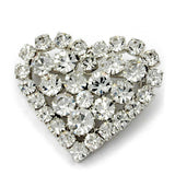 Brosche, Herz Strass-kristal, versilbert