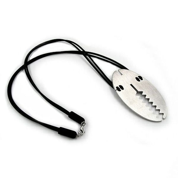 Kette, Edelstahl, Oval mit Zacken