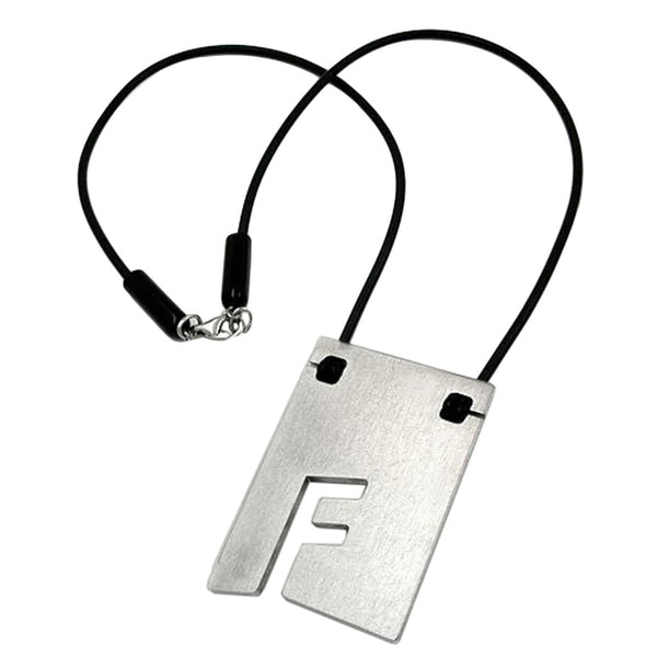 Kette, Edelstahl, Buchstabe F