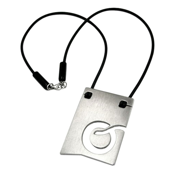 Kette 44x31mm Anhänger Edelstahl Buchstabe O Vollgummi schwarz 42cm