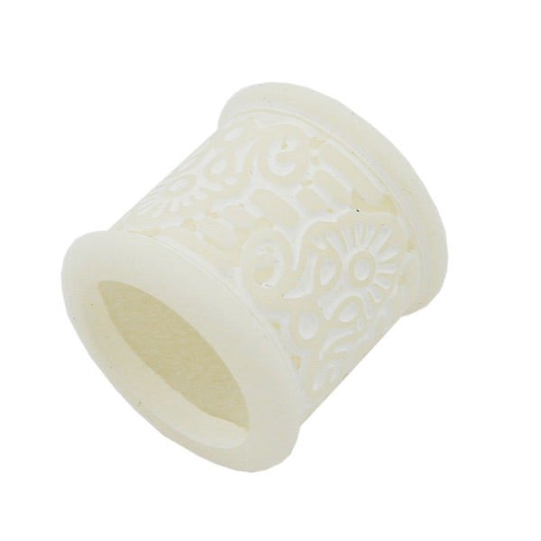 Tuchring, beige mit weiß, matt