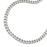 Kette 3mm Flachpanzerkette diamantiert Silber 925 45cm