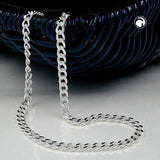 Kette 3mm Flachpanzerkette diamantiert Silber 925 45cm