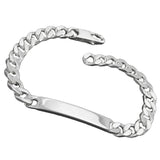 Schildband 8x2mm Panzerkette Armband mit Gravurplatte 54x8x3mm Silber 925 21cm