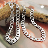 Kette 5,6mm flache Panzerkette Silber 925 50cm